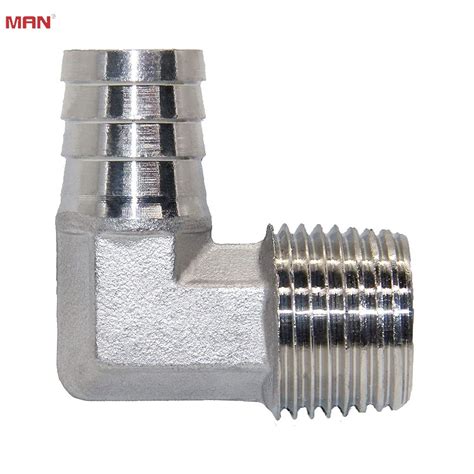 90 Degree Stainless Steel Hose X Male Thread Pipe Fitting Equal Elbow