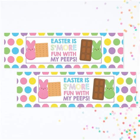 Printable Easter Smores Bag Toppers Easter Peeps Smore Bag Tag