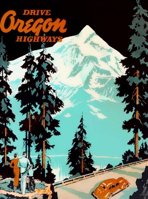 Oregon Vintage Travel Posters Travel Art Poster Prints