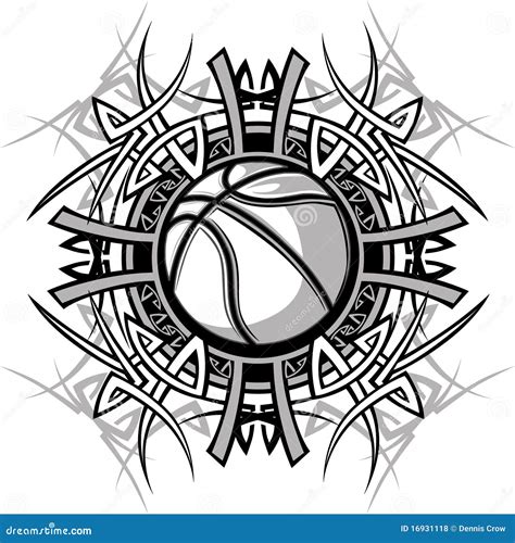 Tribal Basketball Ball Vector Logo Stock Vector - Illustration of ...