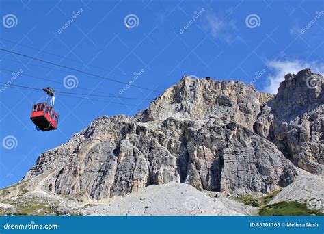 Lagazuoi Summit Station Cable Car View To Valley From Summit Dolomites Royalty-Free Stock Image ...