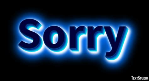 Sorry | 3D With Blue Glow | Text Effect Generator