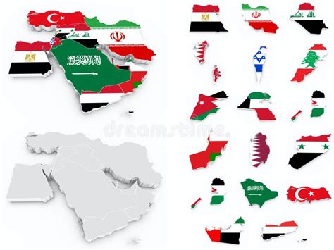 Flags Of Middle East Stock Illustration Illustration Of Arab