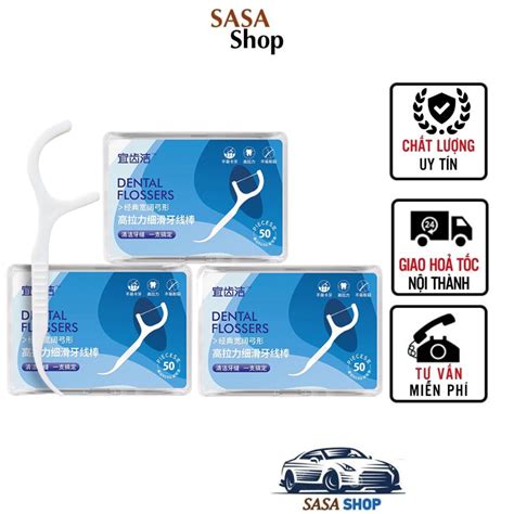 Hộp 50 que tăm xỉa răng nha khoa dùng 1 lần, Tăm chỉ nha khoa hộp 50 ...