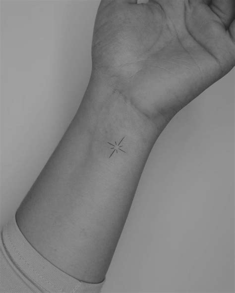 Minimalistic Style North Star Tattoo Located On The