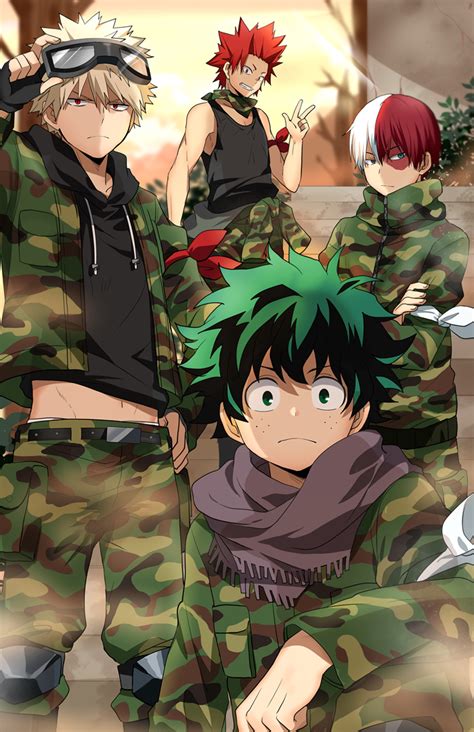 Midoriya Izuku Bakugou Katsuki Todoroki Shouto And Kirishima Eijirou Boku No Hero Academia