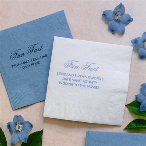 Personalized Fun Fact 3ply Wedding Napkins Gb Design House