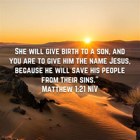 Matthew 1 21 She Will Give Birth To A Son And You Are To Give Him The