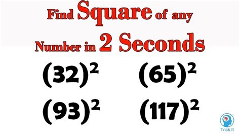 Trickforsquares Must Watch Find Square Of Any Number In 4 Mins