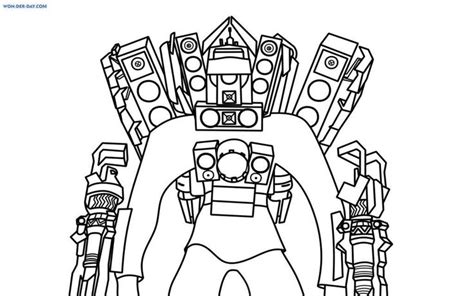 A Black And White Drawing Of A Giant Robot With Lots Of Objects On It S