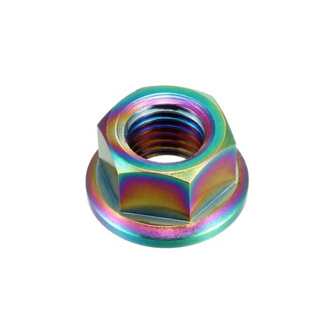 Uxcell Metric M X Mm Tc Titanium Hex Head Flange Nut Colorful