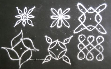 Small rangoli with dots | Kolam by Sudha Balaji