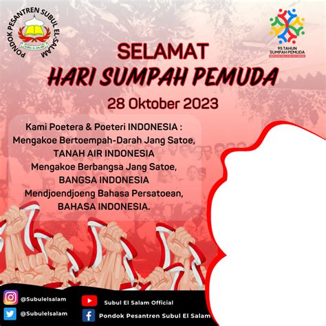 Selamat Hari Peringatan Sumpah Pemuda 2023 RajaFrame