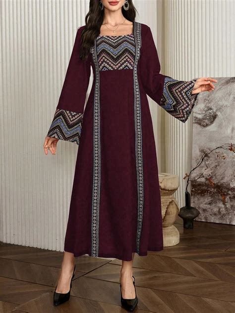 SHEIN Najma Vestido Maxi De Mujer Estilo Tradicional Turco Y Abaya