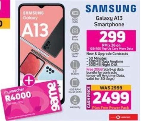 Samsung Galaxy A13 Smartphone Offer At Game