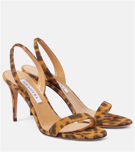 So Nude 85 Leopard Print Suede Sandals In Brown Aquazzura Mytheresa