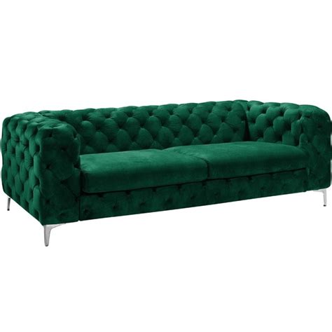 CHESTER ROYAL Sofa 3 Seater Green Velvet