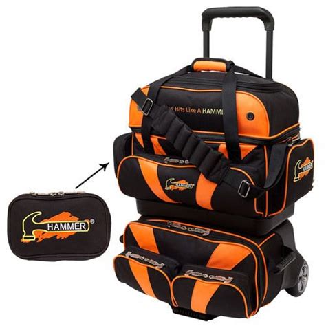 Hammer Premium Black/Orange 4 Ball Roller Bowling Bag 3 or More Balls Bags