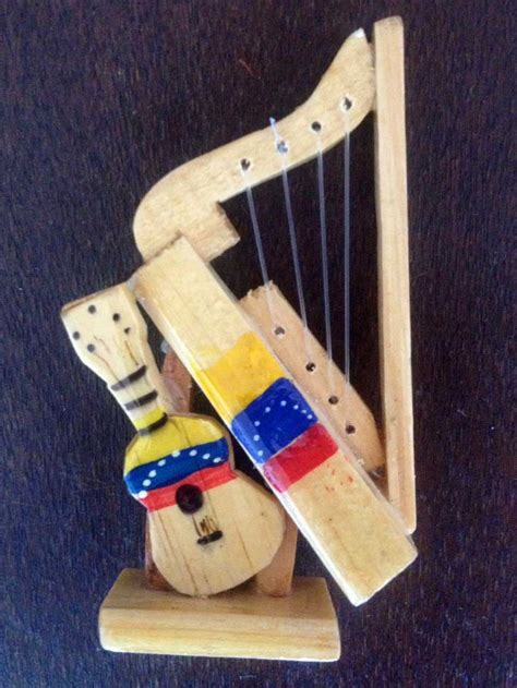 Beautiful Wooden Harp And Cuatro Arpa Y Cuatro Fridge Magnet Decora