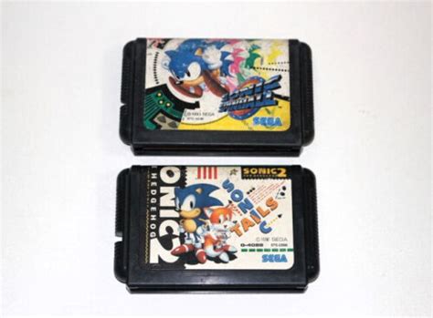 Authentic Sega Mega Drive Sonic The Hedgehog 2 Tails Spinball Ntsc