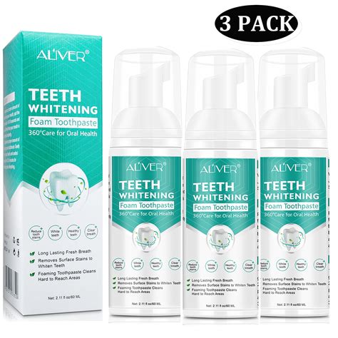 Pack Teeth Whitening Foam Toothpaste Mint Baking Soda Ultra Fine