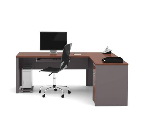 The Office Leader Contemporary L Shaped Workstation With Pedestal And