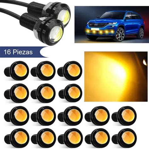 Pz Par Ojo De Aguila Faros Led Tipo Xenon Niebla Mm Drl Meses Sin