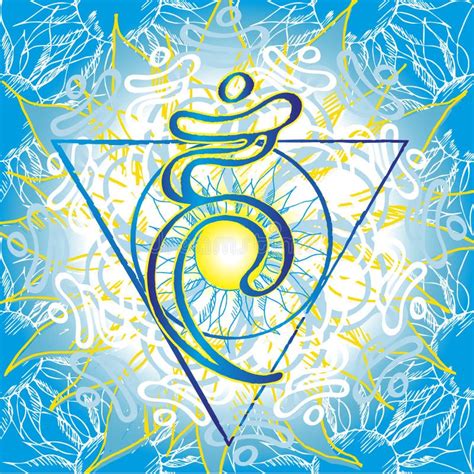 Chakra Vishuddha Symbol Vektor Illustrationer Illustration Av Sanskrit