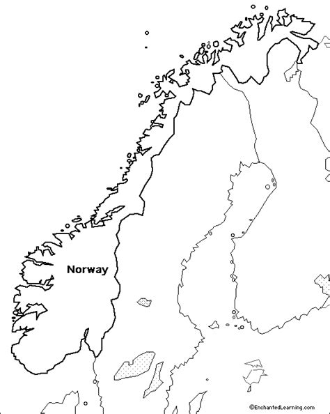 Outline Map Research Activity 1 Norway EnchantedLearning