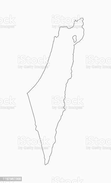 East Country Israel Map Vector Template Near East Stock Illustration