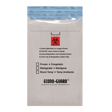 W X H Econo Guard Specimen Transport Bag Action Health