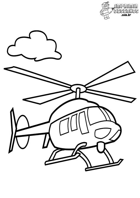 Helicóptero para colorir simples Imprimir Desenhos