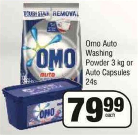 Omo Auto Washing Powder 3kg Or Auto Capsules 24s Offer At Spar