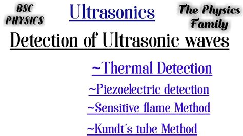 Detection Of Ultrasonic Waves Ultrasonic Accoustics And Application