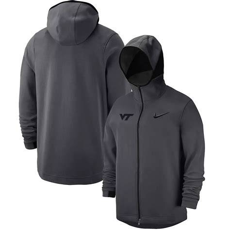 Nike Virginia Tech Hokies Tonal Showtime Full Zip Hoodie Academy