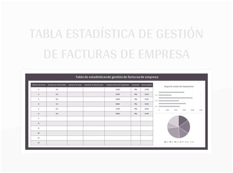 Plantilla De Excel Tabla Estad Stica De Gesti N De Facturas De Empresa