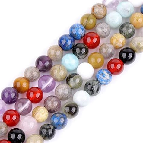 Perles Rondes Semi Pr Cieuses Naturelles Multicolores De Mm Pour La