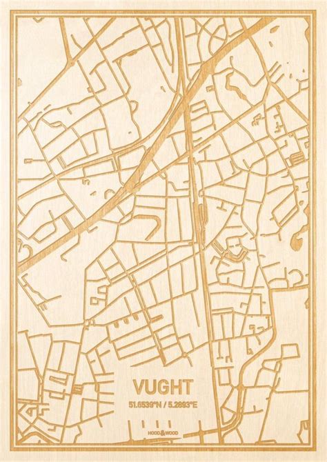 Kaart Vught Gegraveerde Stadskaart Hood Wood Hout A Bol