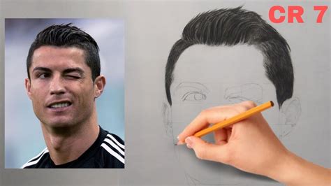 Drawing Of Cristiano Ronaldo How To Draw Realistic HAIR YouTube