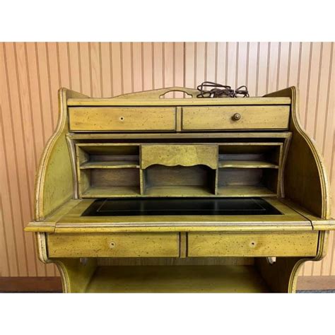 Traditional National Mt Airy Roll Top Secretary Desk Chairish