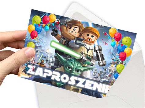 ZAPROSZENIE LEGO STAR WARS NA URODZINY DZIECKA KOPERTA GRATIS