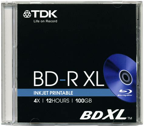 003 450 Tdk Bd R Xl Blu Ray Disc 100gb 1x4x Jewel Printable T78836 Neu