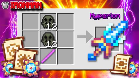 Crafting The Ironman Hyperion Hypixel Skyblock Ironman Ep394 Youtube