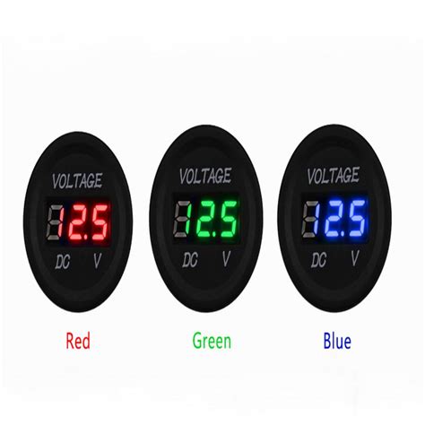 Buy Dc 12v24v Car Motorcycle Round Digital Panel Voltmeter Volt Meter