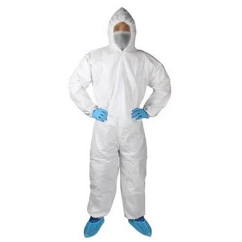 Polypropylene White Disposable Coveralls Protection Area Full Body At