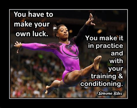 Simone Biles Inspirational Gymnastics Luck Quote Poster Champion