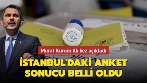 Murat Kurum ilk kez açıkladı İstanbul da yerel seçim için anket