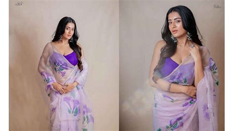 Rashi Singh Spicy Cleavage Navel Exposed In Transparent Saree