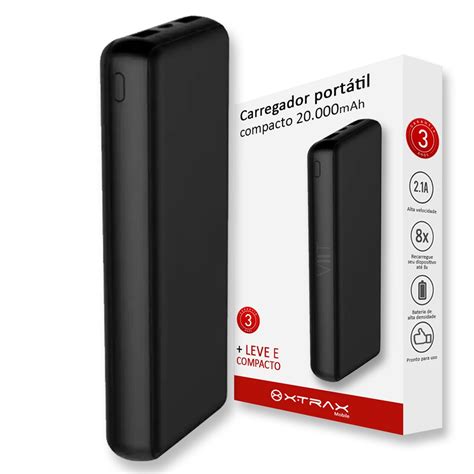 Power Bank Bateria Carregador Port Til Mah Compacto Carga R Pida