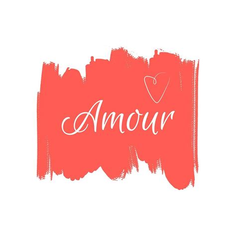 Amour Love Romantic Lettering Card Isolated On White Background T